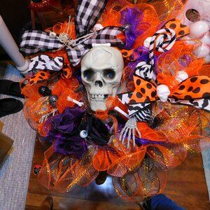 Halloween skeleton wreath